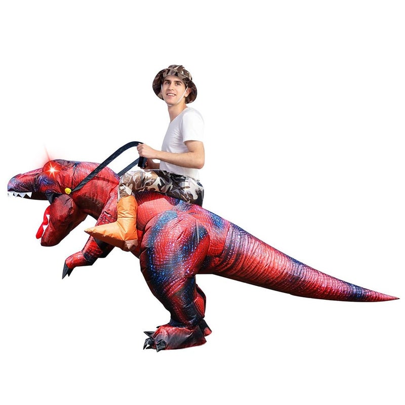 GOOSH Inflatable Dinosaur Costume Adults Halloween Blow up Costumes for Men Women Riding T Rex Air Costume for Party Cosplay - Image 4